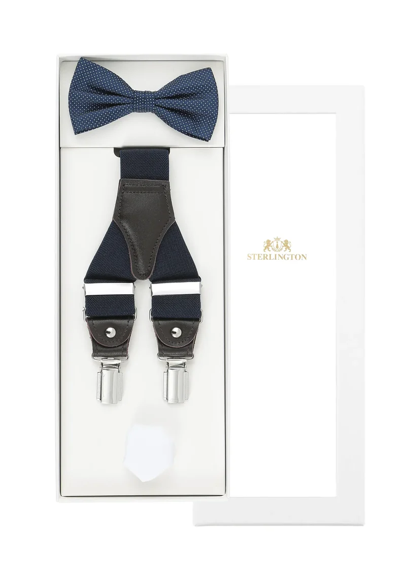 Hosenträger Set Herren mit Fliege & Einstecktuch – Picoté