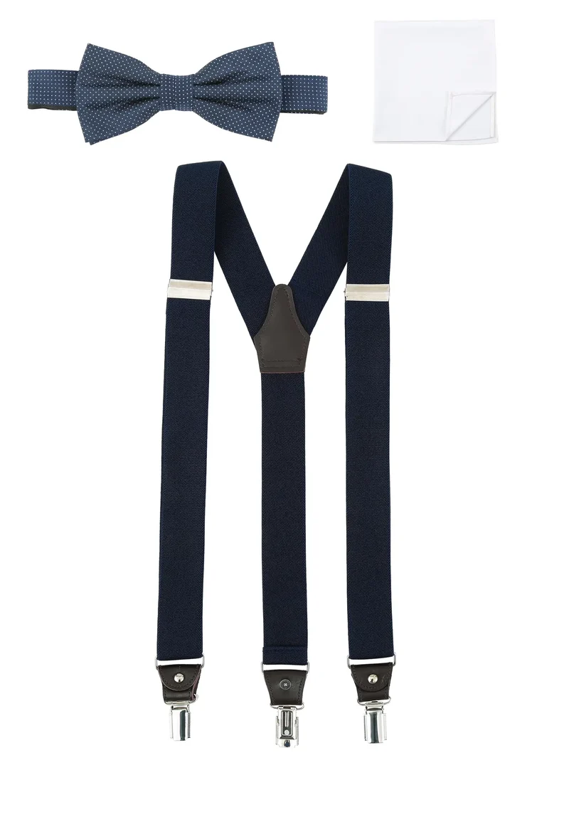 Hosenträger Set Herren mit Fliege & Einstecktuch – Picoté