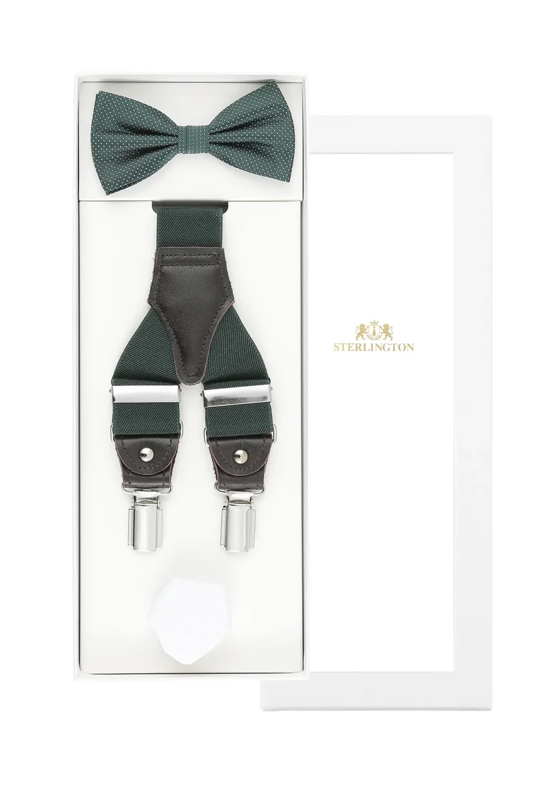 Hosenträger Set Herren mit Fliege & Einstecktuch – Picoté