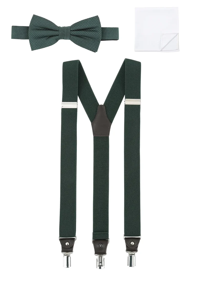 Hosenträger Set Herren mit Fliege & Einstecktuch – Picoté
