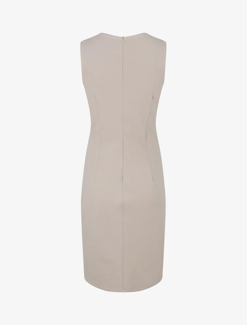 Ärmelloses Wickelkleid - Beige