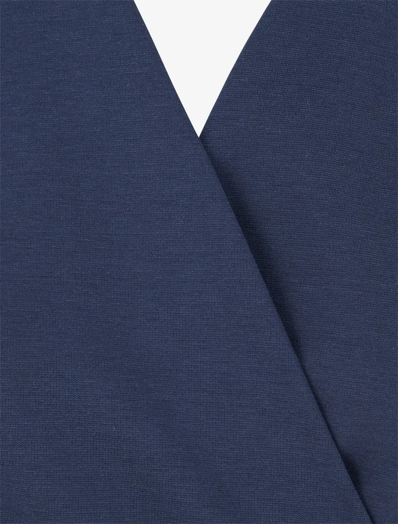 Ärmelloses Wickelkleid - Marine