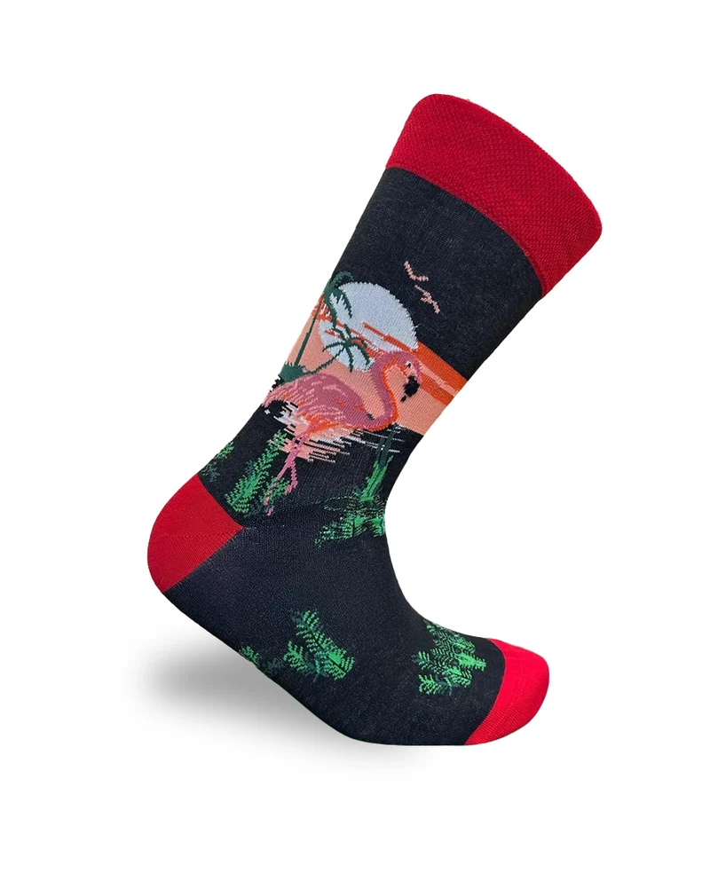 Flamingo Sunset Socks Tropical Evening Series