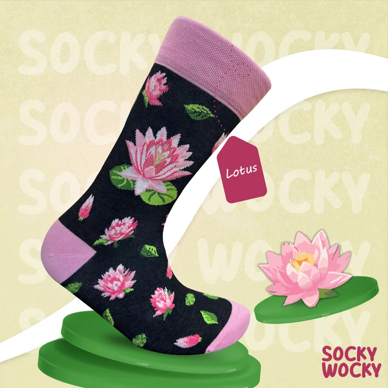 Water Lily Socks Botanical Nature Edition