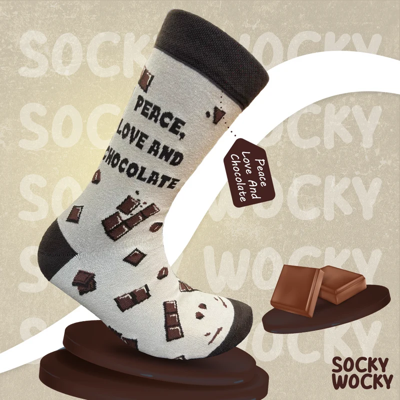 Peace Love and Chocolate Socks Feel Good Edition