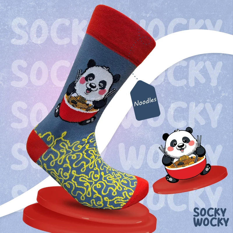 Noodle Panda Socks Asian Food Animal Series