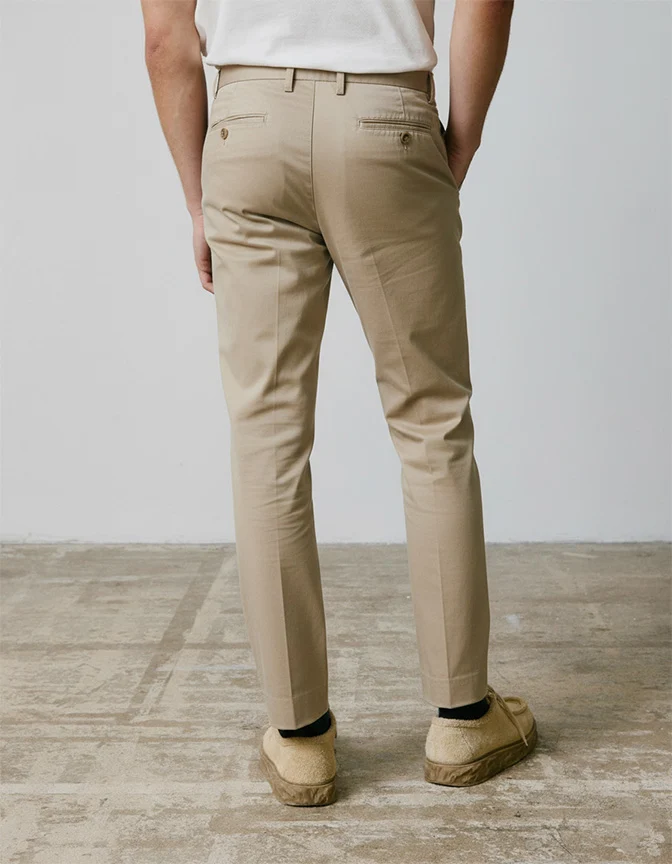 Chino Geofrey en twill de coton beige
