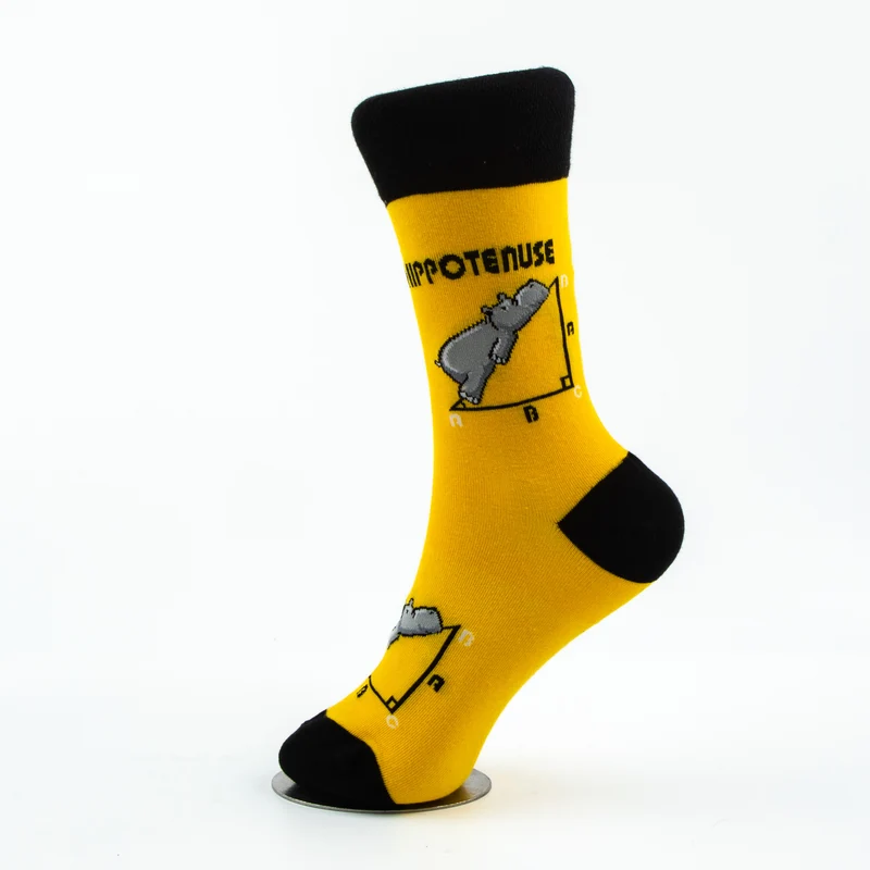 Hippotenuse Yellow Socks Geometric Math Edition