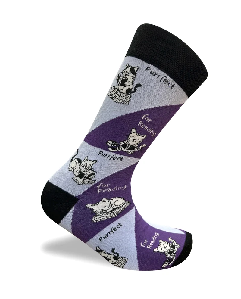 Purrfect for Reading Socks Cat Lover Edition