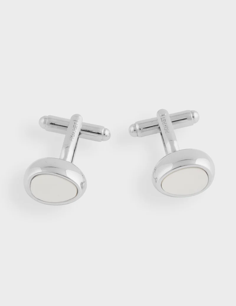 Boutons de manchette nacre et argentés