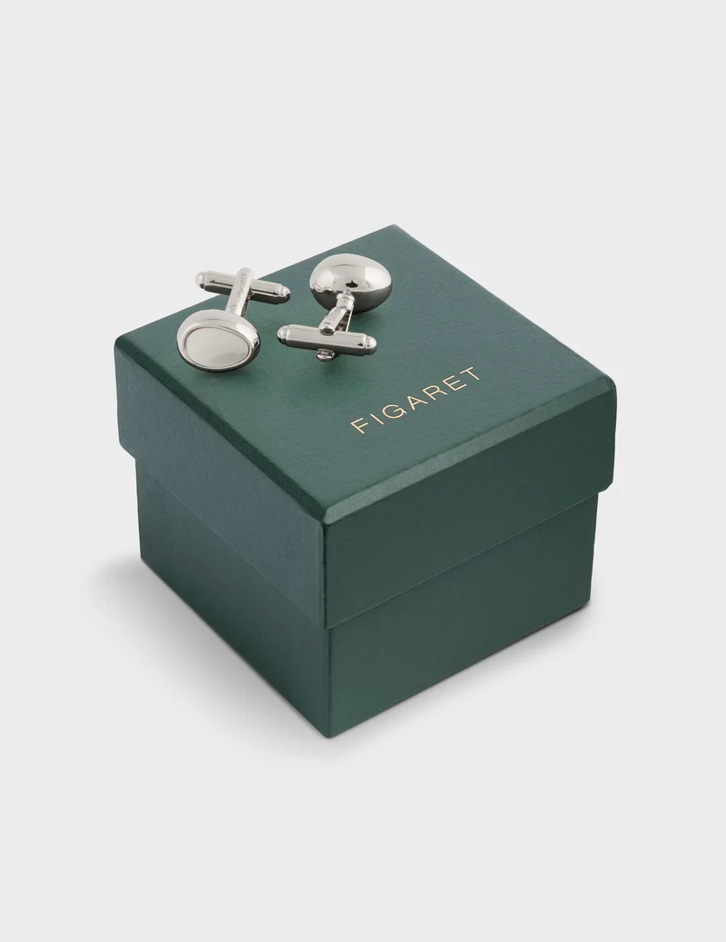 Boutons de manchette nacre et argentés