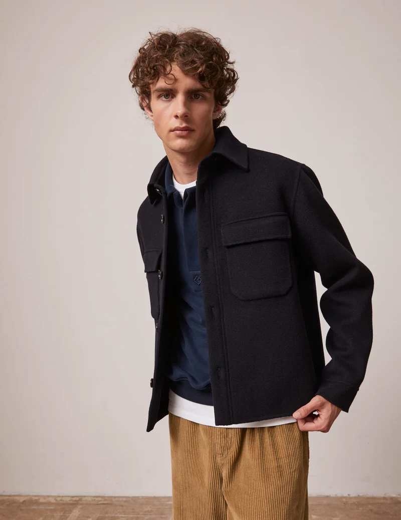 Veste Inoa en laine marine