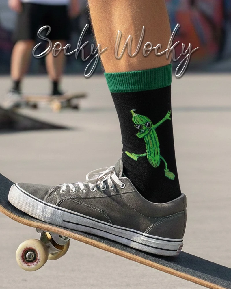 Dancing Cucumber Socks Veggie Fun Edition