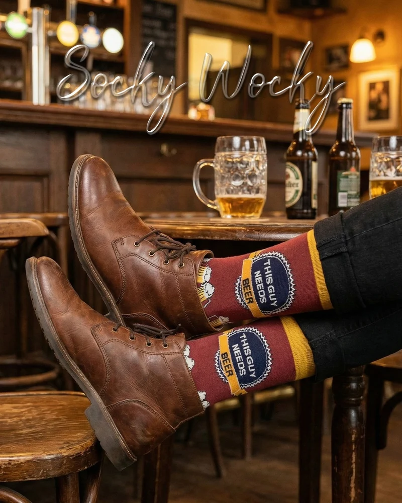This Guy Needs Beer Socks Casual Drink Humor