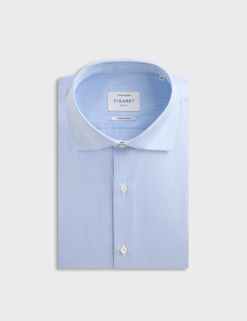 Chemise Ajustée rayée bleue