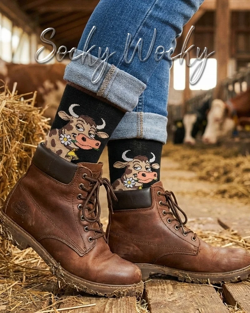 Moo Bella Socks Cow Pattern Series