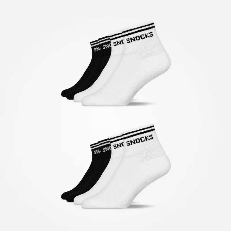 Retro Sneaker Socken | Schwarz-Weiß (Streifen)