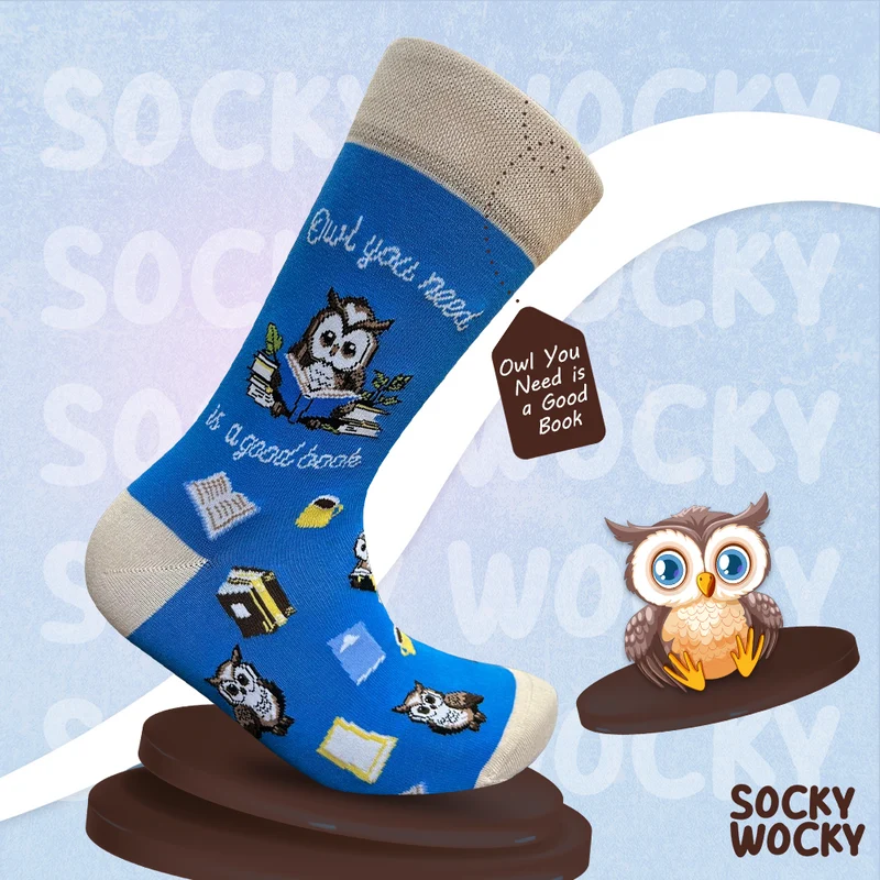 Owl You Need is a Good Book Socks Reading Lover Series