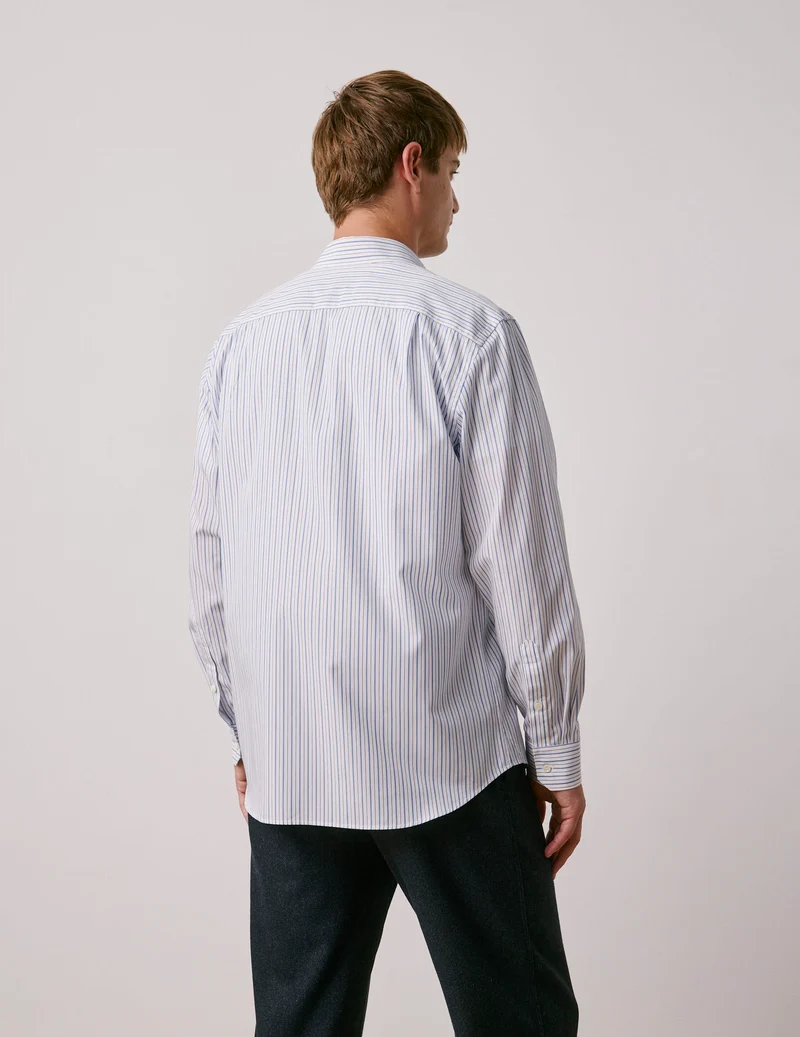 Chemise classique rayée bleue