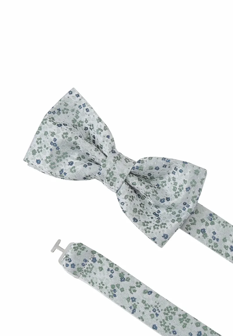 Fliege & Einstecktuch Set aus Seide – Florales Muster