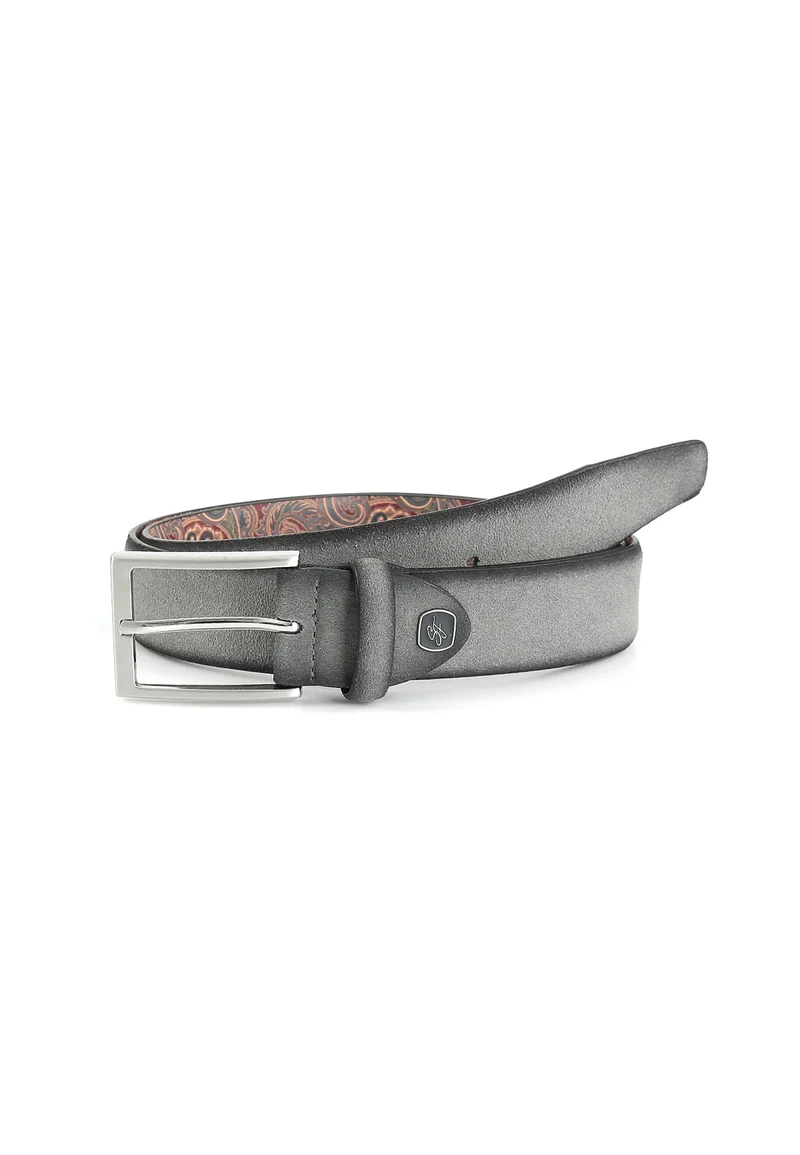 Veloursledergürtel für Herren 3,5 cm – Paisley-Innenseite