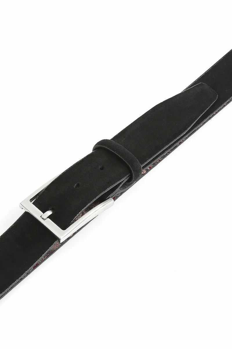 Veloursledergürtel für Herren 3,5 cm – Paisley-Innenseite