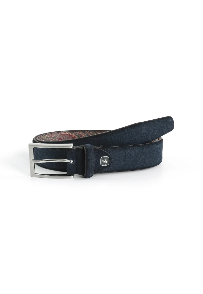 Veloursledergürtel für Herren 3,5 cm – Paisley-Innenseite