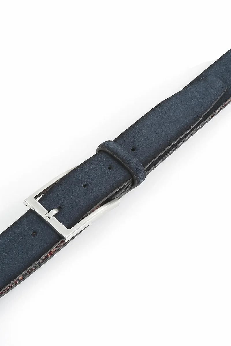 Veloursledergürtel für Herren 3,5 cm – Paisley-Innenseite