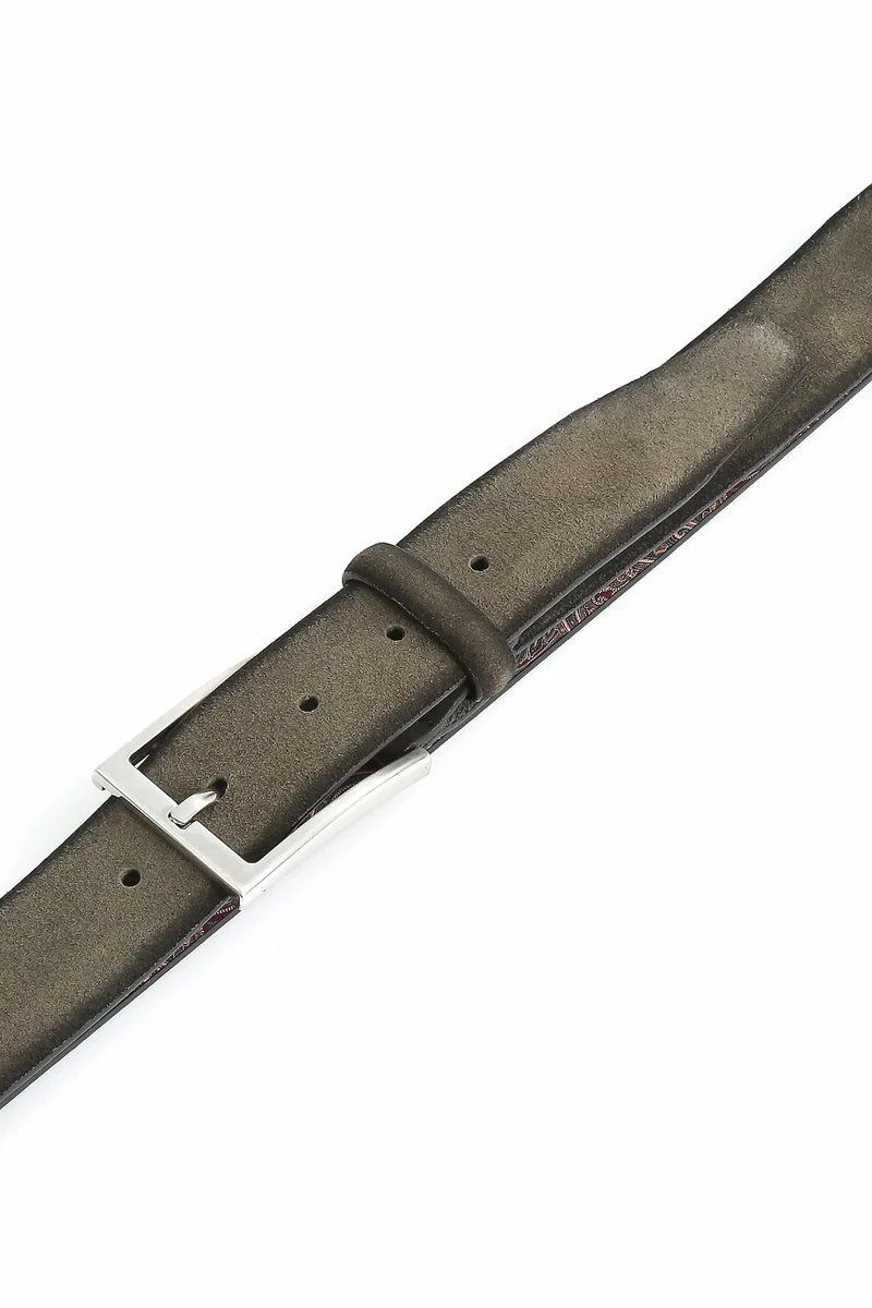 Veloursledergürtel für Herren 3,5 cm – Paisley-Innenseite