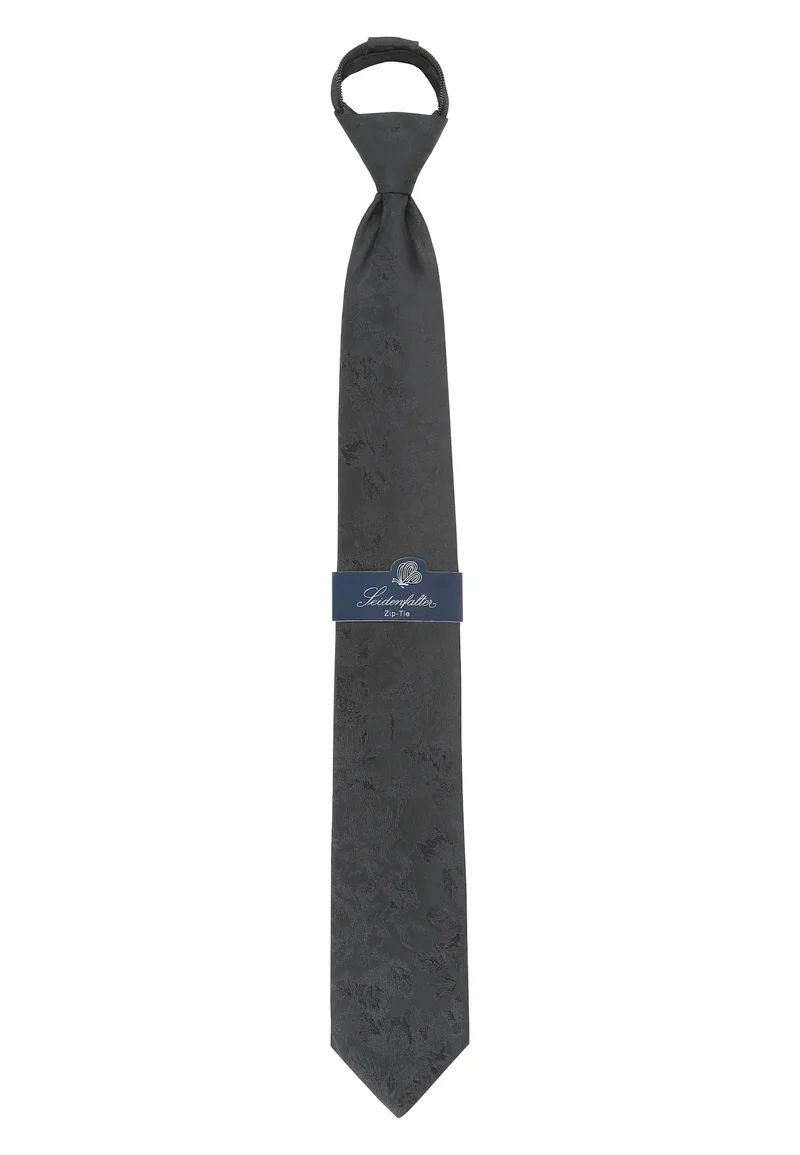 Zip Trauerkrawatte Schwarz - (7,0 - 7,5cm)