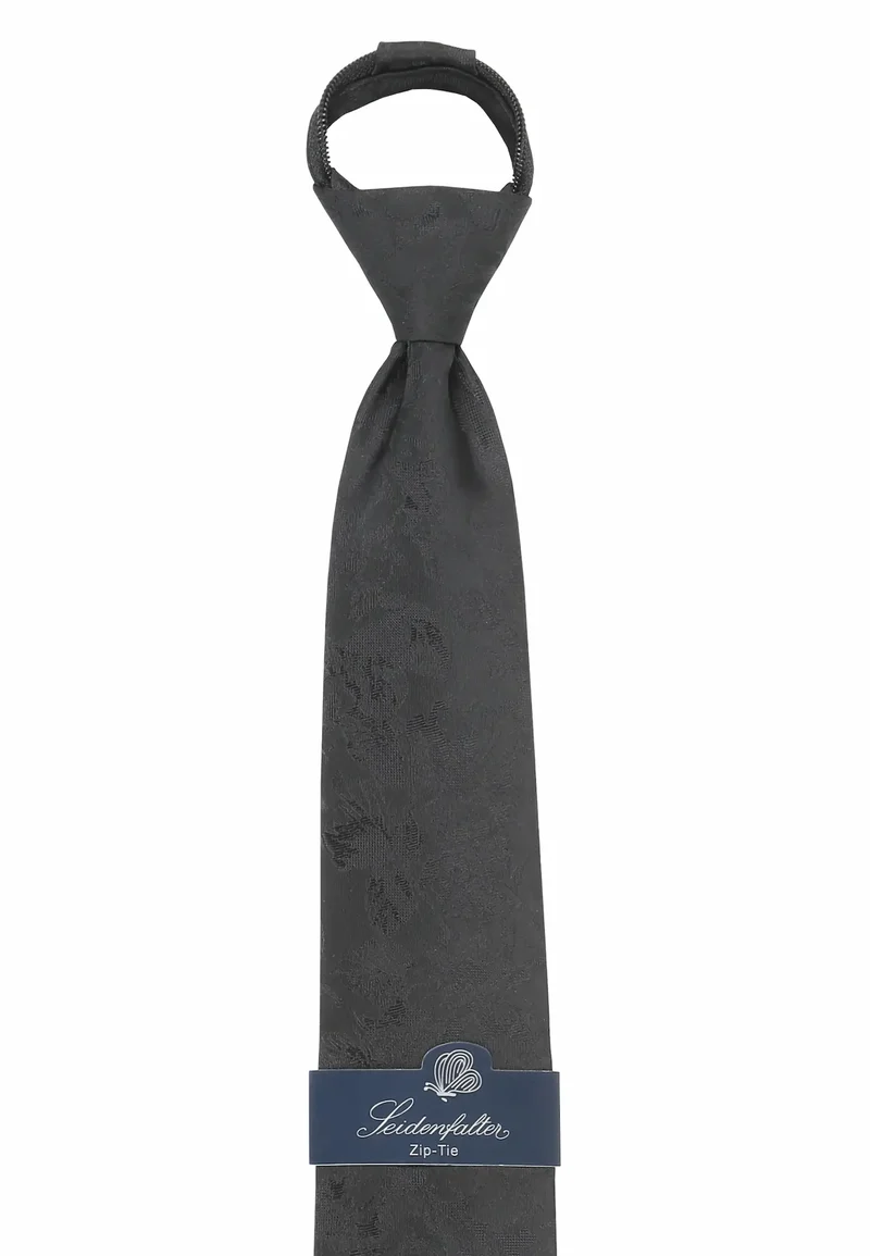Zip Trauerkrawatte Schwarz - (7,0 - 7,5cm)