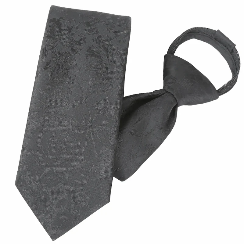Zip Trauerkrawatte Schwarz - (7,0 - 7,5cm)