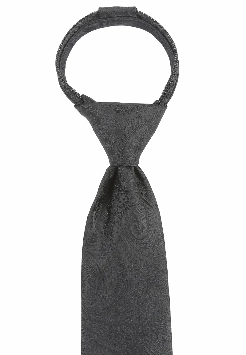 Zip Trauerkrawatte Schwarz - (7,0 - 7,5cm)