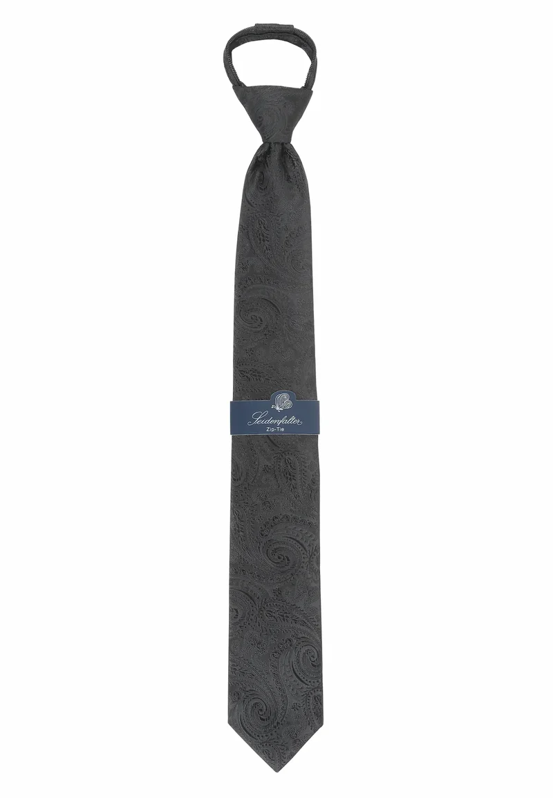 Zip Trauerkrawatte Schwarz - (7,0 - 7,5cm)