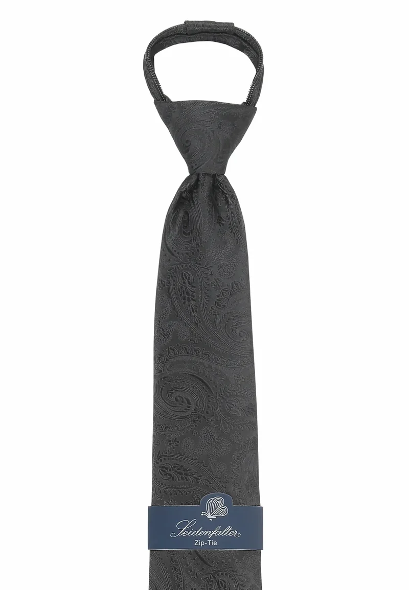 Zip Trauerkrawatte Schwarz - (7,0 - 7,5cm)