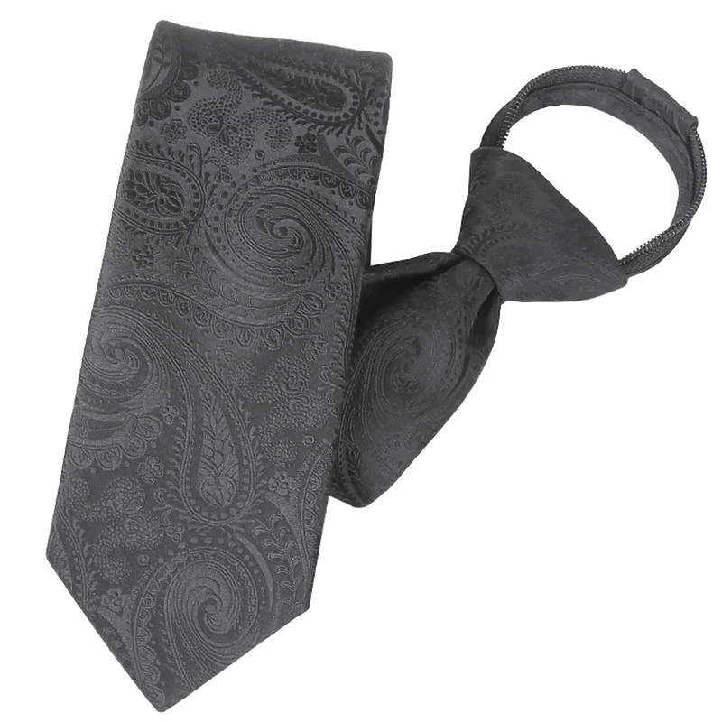 Zip Trauerkrawatte Schwarz - (7,0 - 7,5cm)
