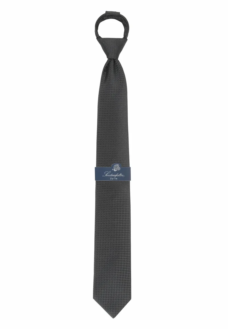 Zip Trauerkrawatte Schwarz - (7,0 - 7,5cm)