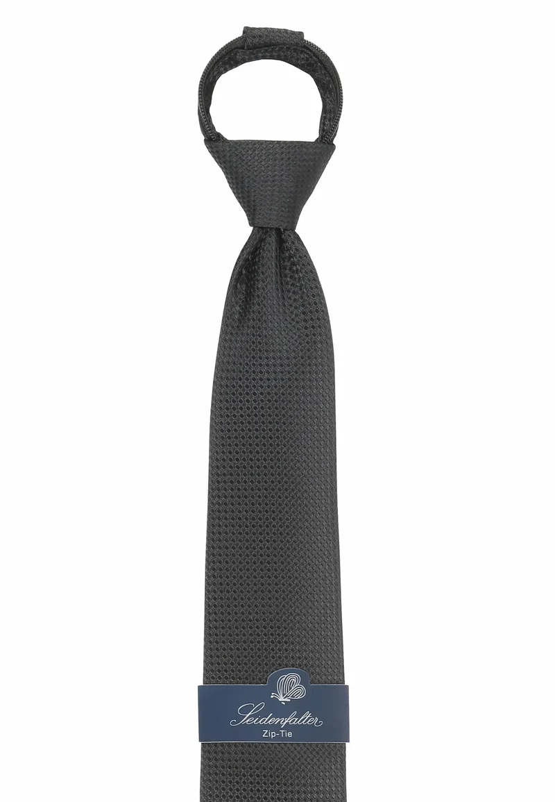 Zip Trauerkrawatte Schwarz - (7,0 - 7,5cm)