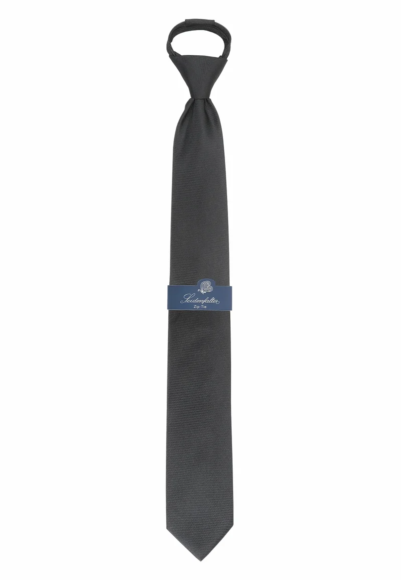 Zip Trauerkrawatte Schwarz - (7,0 - 7,5cm)