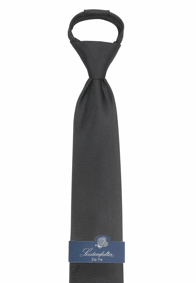 Zip Trauerkrawatte Schwarz - (7,0 - 7,5cm)