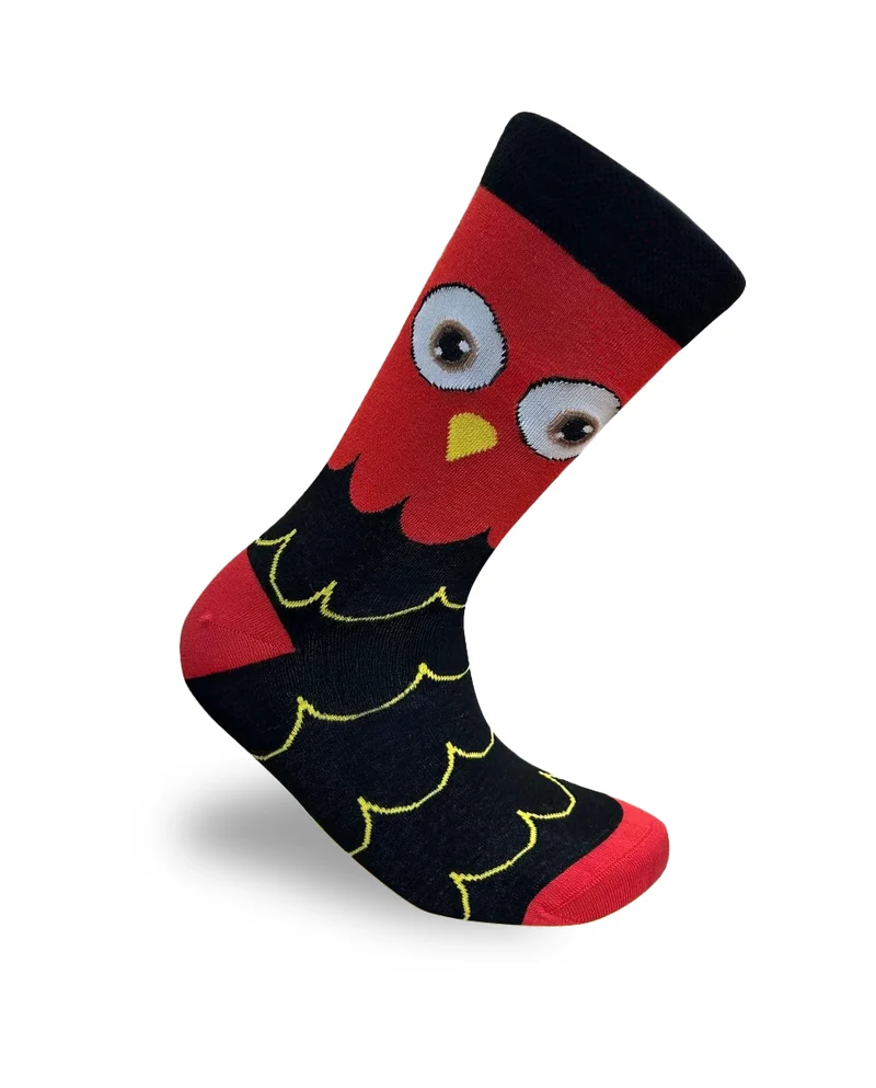 Owl Red Socks Night Bird Edition