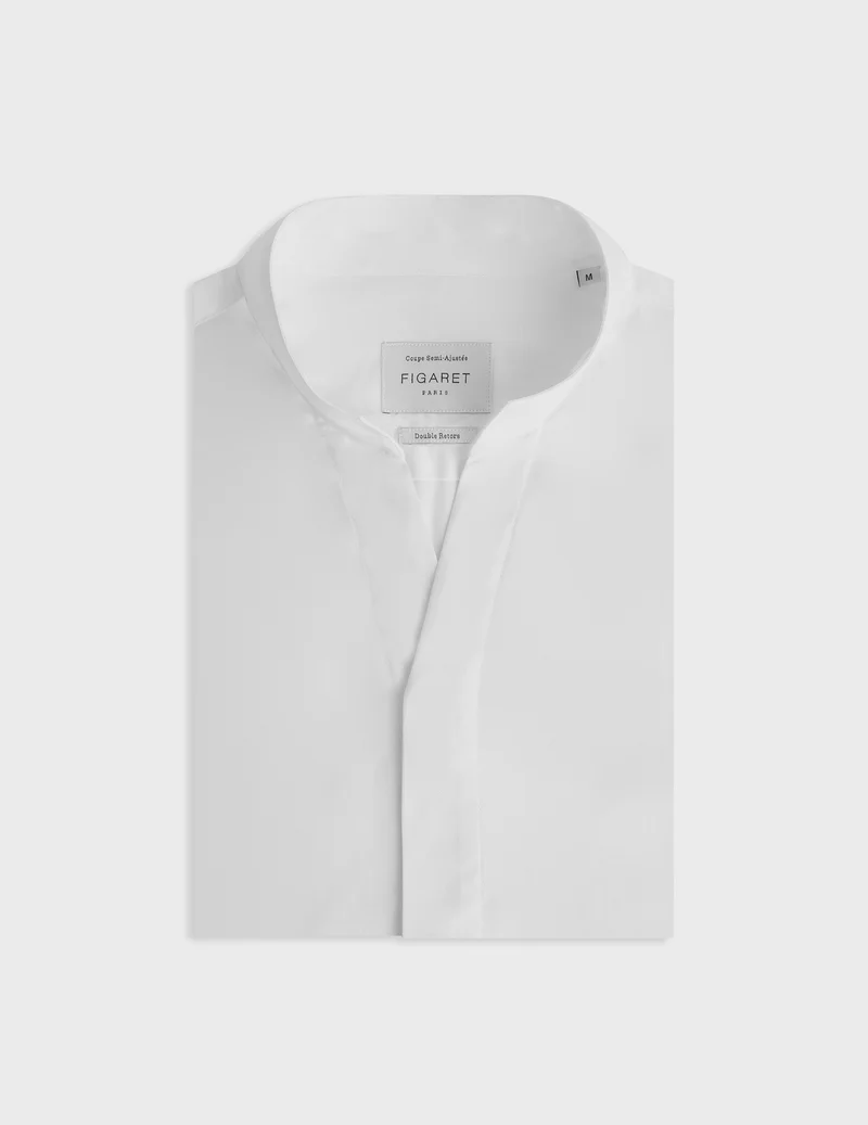 Chemise Carl gorge cachée blanche