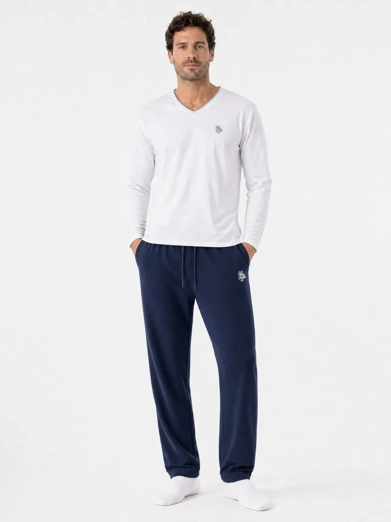 Loungewear Shirt Herren V-Neck