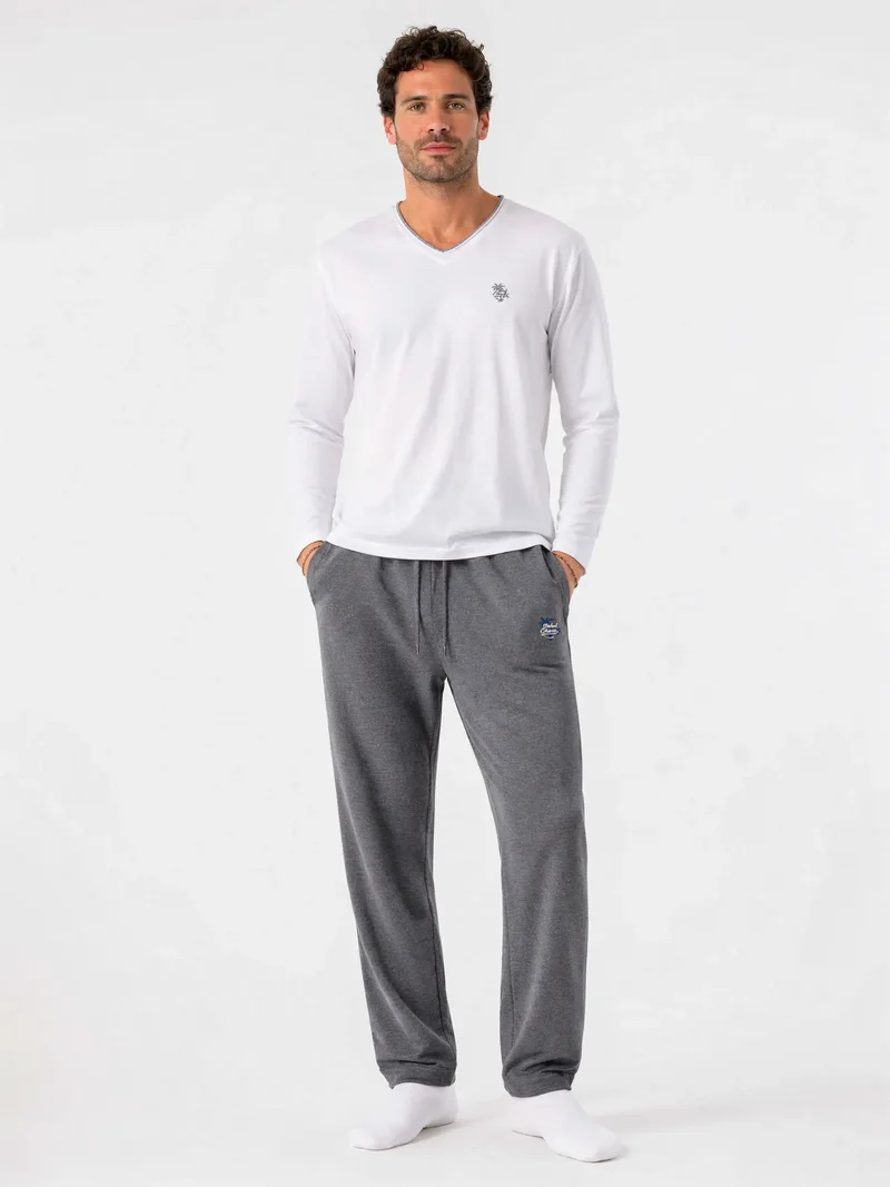 Loungewear Shirt Herren V-Neck