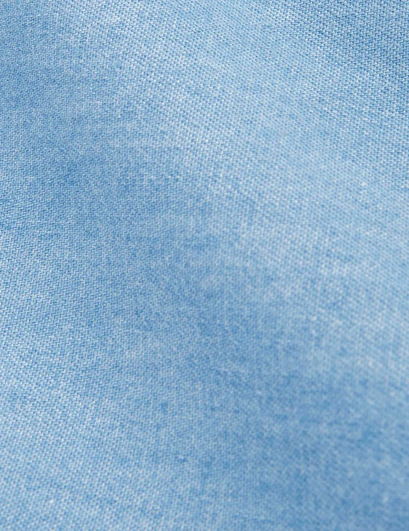 Chemise Laurine gorge cachée en denim clair