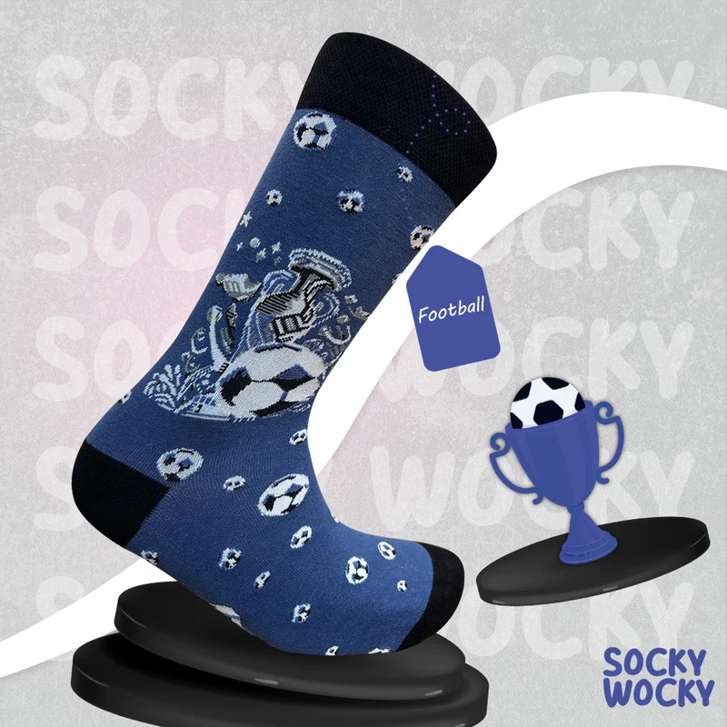 Football Blue Socks Classic Sport Series