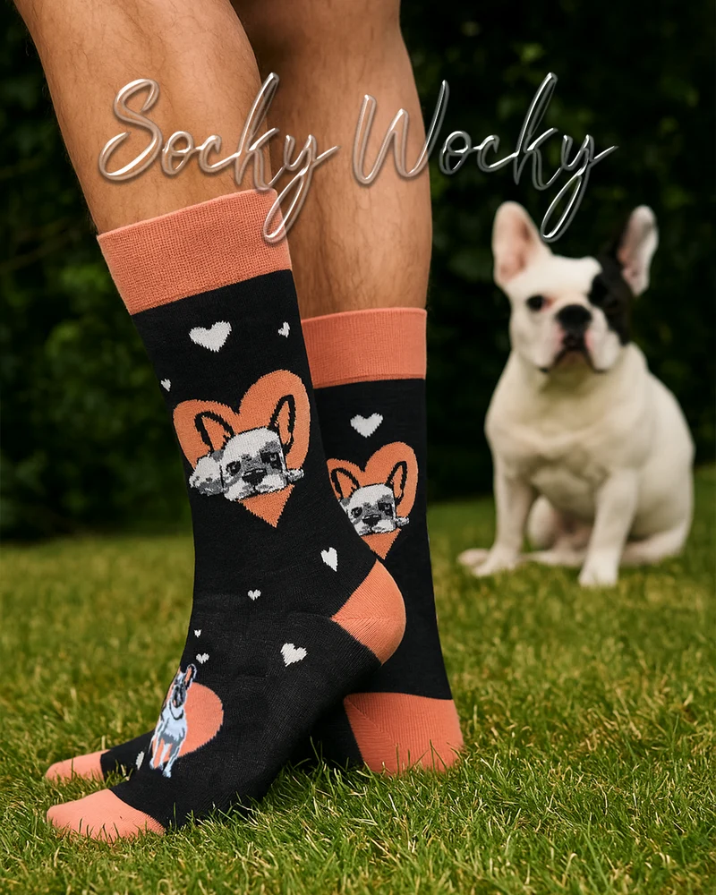French Bulldog Love Socks Dog Romance Edition