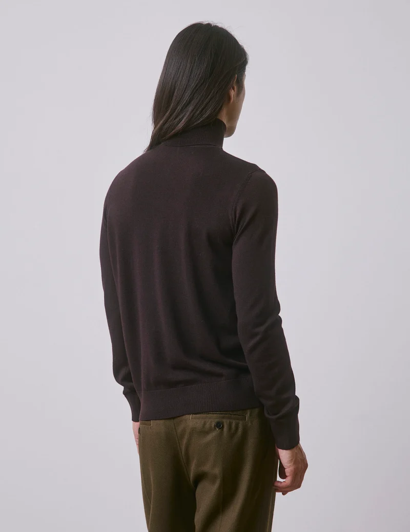 Pull Giovani en laine mérinos marron