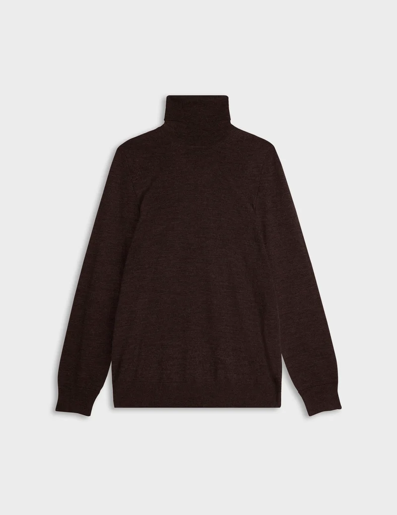 Pull Giovani en laine mérinos marron