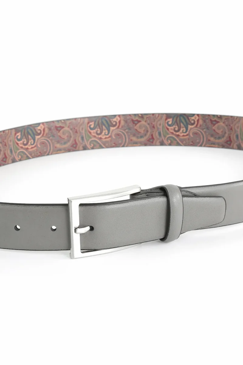 Ledergürtel Herren 3,5 cm – mit Paisley-Rückseite